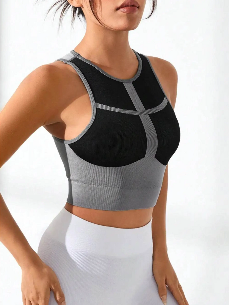 Color Block Round Neck Active Tank - Beach Babes Beachwear - Fort Lauderdale