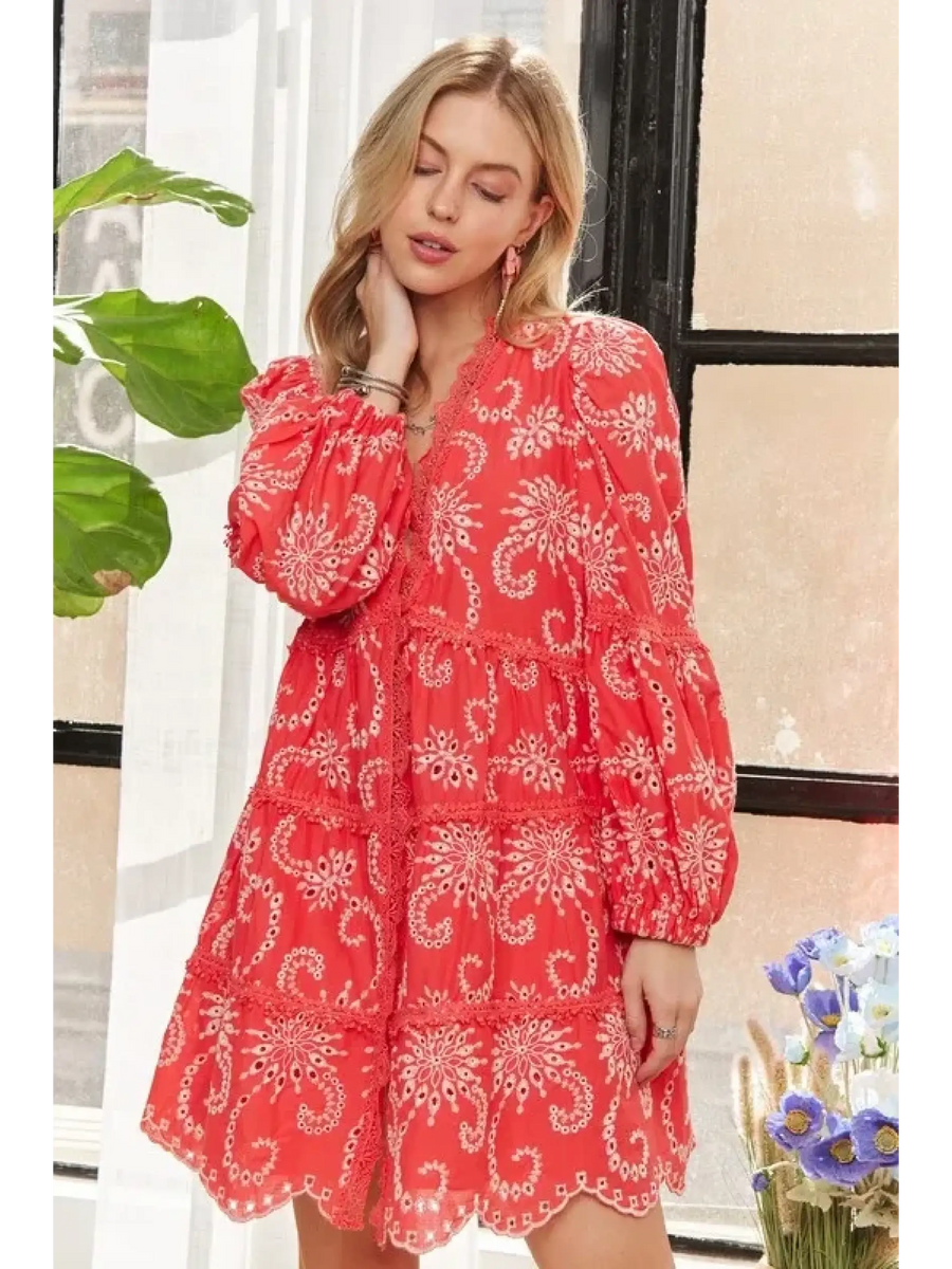 Stylish Floral Puff Sleeve Dress - Beach Fashion 2025, Lightweight & Flattering - Beach Babes Beachwear - Fort Lauderdale