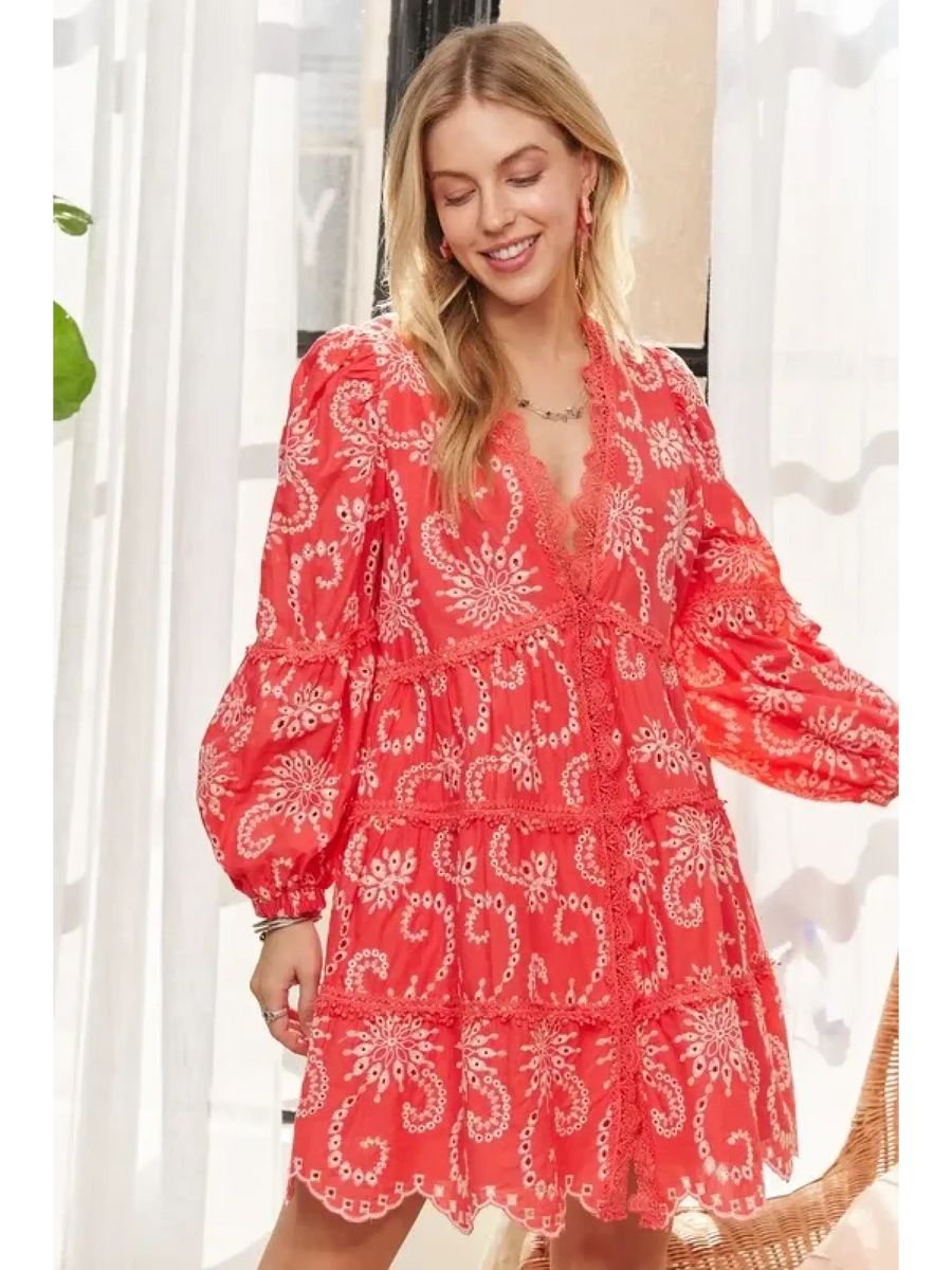 Stylish Floral Puff Sleeve Dress - Beach Fashion 2025, Lightweight & Flattering - Beach Babes Beachwear - Fort Lauderdale
