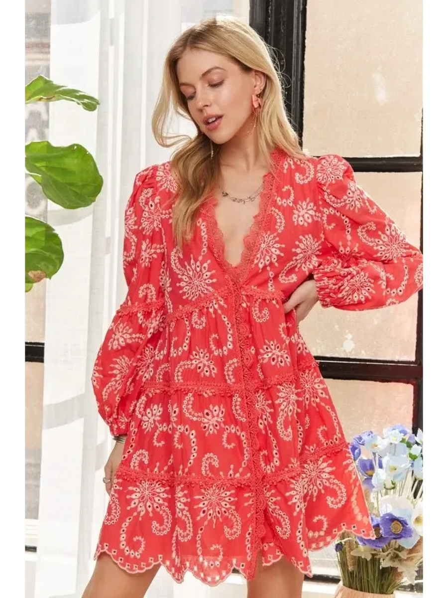 Stylish Floral Puff Sleeve Dress - Beach Fashion 2025, Lightweight & Flattering - Beach Babes Beachwear - Fort Lauderdale
