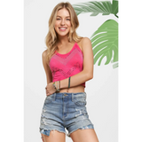 Pink Rhinestone Crop Top - Beach Babes Beachwear - Fort Lauderdale