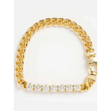 Trendsi gold chain necklace with clear stones, affordable gold jewelry for beachwear style