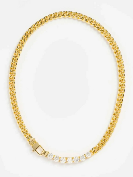 Trendsi gold chain necklace with diamond accents affordable gold jewelry for beachwear