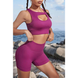 Cutout Two-Piece Sports Set - Beach Babes Beachwear - Fort Lauderdale