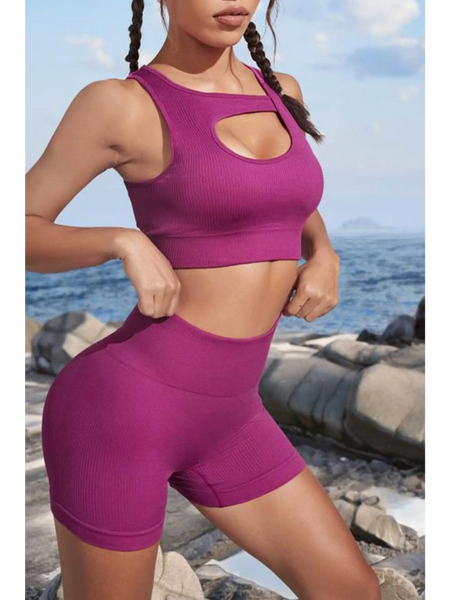 Cutout Two-Piece Sports Set - Beach Babes Beachwear - Fort Lauderdale