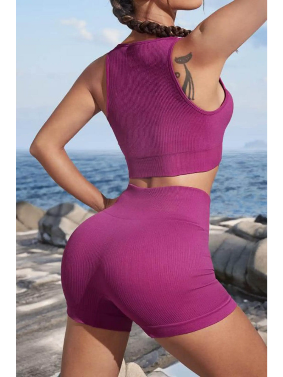 Cutout Two-Piece Sports Set - Beach Babes Beachwear - Fort Lauderdale