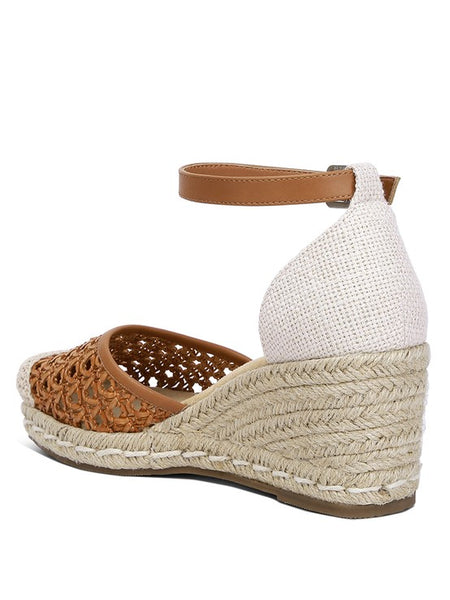 Mason Tan Buckle Wedge Heel Espadrilles - Beach Babes Beachwear - Fort Lauderdale