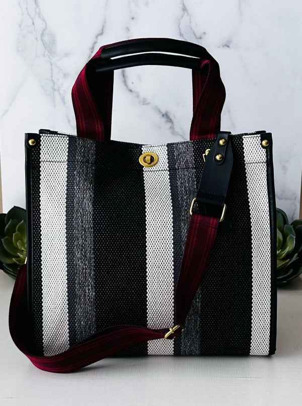 Versatile Stripe Tote: Essential Beach Wear Accessory - Beach Babes Beachwear - Fort Lauderdale