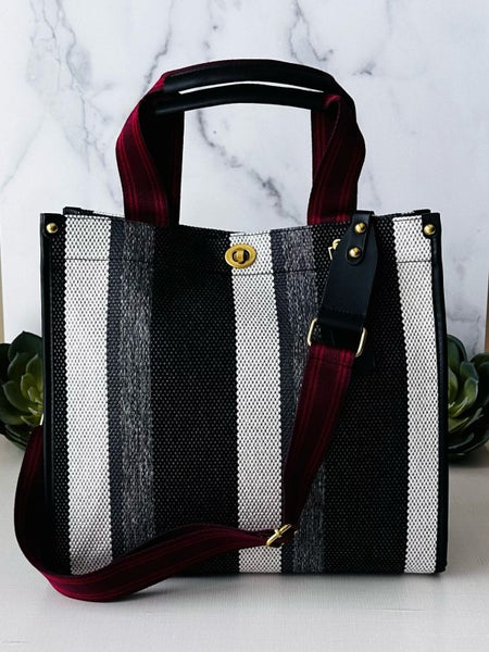 Versatile Stripe Tote: Essential Beach Wear Accessory - Beach Babes Beachwear - Fort Lauderdale