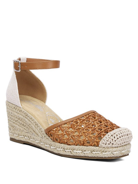 Mason Tan Buckle Wedge Heel Espadrilles - Beach Babes Beachwear - Fort Lauderdale