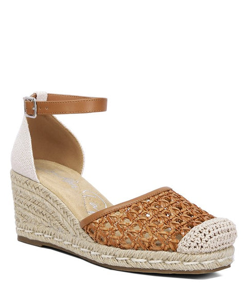 Mason Tan Buckle Wedge Heel Espadrilles - Beach Babes Beachwear - Fort Lauderdale