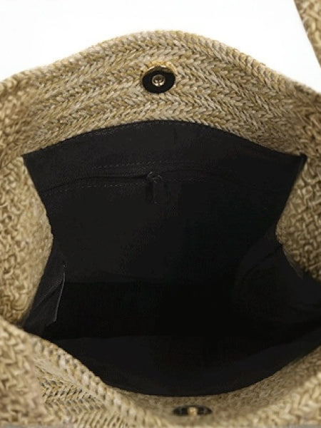 Open herringbone straw tote bag for stylish beach days perfect for straw totes