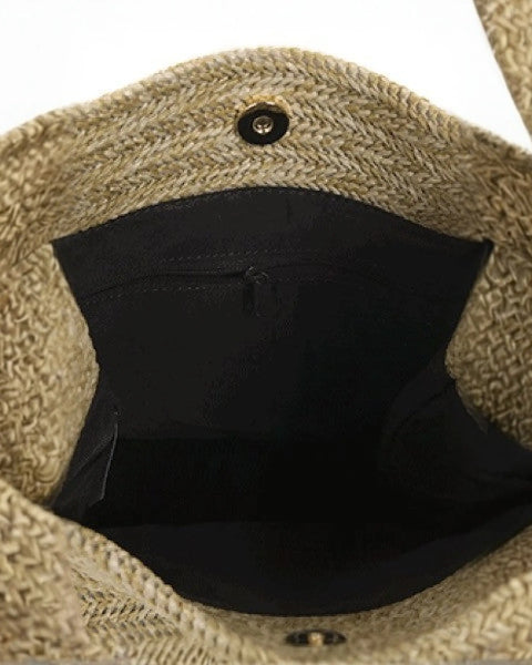 Open herringbone straw tote bag for stylish beach days perfect for straw totes