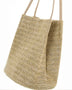 Woven straw tote with handles perfect for beach days stylish straw totes accessory