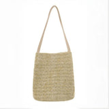 Woven straw shoulder bag from Stylish Straw Tote for perfect beach days, great straw tote choice