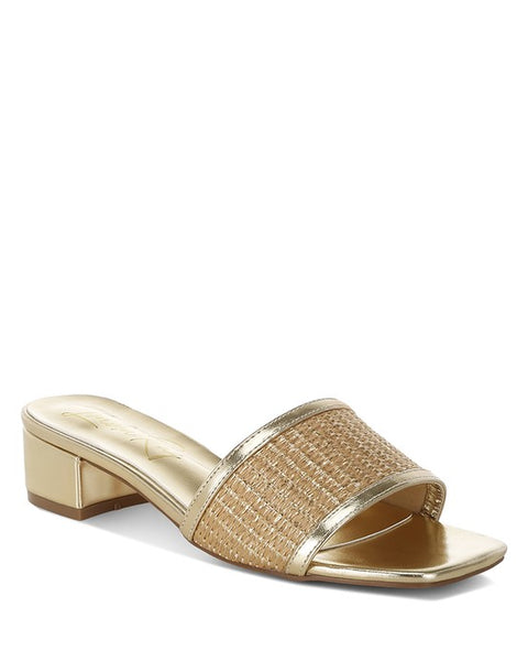Raffia Slip on Metallic Sandals - Beach Babes Beachwear - Fort Lauderdale