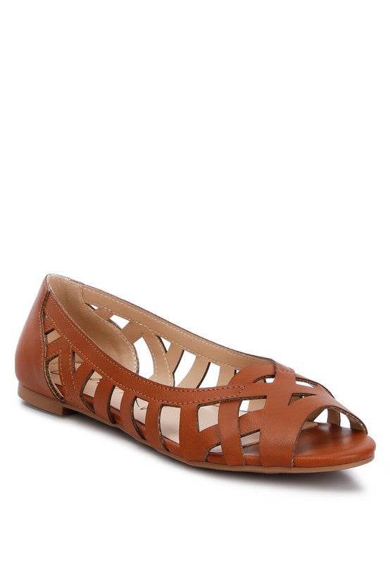Chic Woven Peep Toe Flat Sandals - Beach Babes Beachwear - Fort Lauderdale