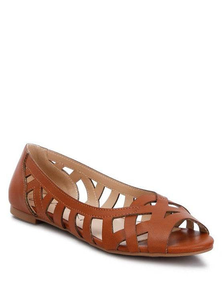 Chic Woven Peep Toe Flat Sandals - Beach Babes Beachwear - Fort Lauderdale