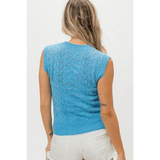 Denim Color Chevron Knit Top - Beach Babes Beachwear - Fort Lauderdale