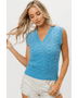 Denim Color Chevron Knit Top - Beach Babes Beachwear - Fort Lauderdale