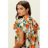 Floral Print Top with Ruffles - Beach Babes Beachwear - Fort Lauderdale