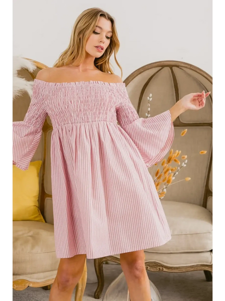 Blushing Off-Shoulder Mini Dress - Beach Babes Beachwear - Fort Lauderdale