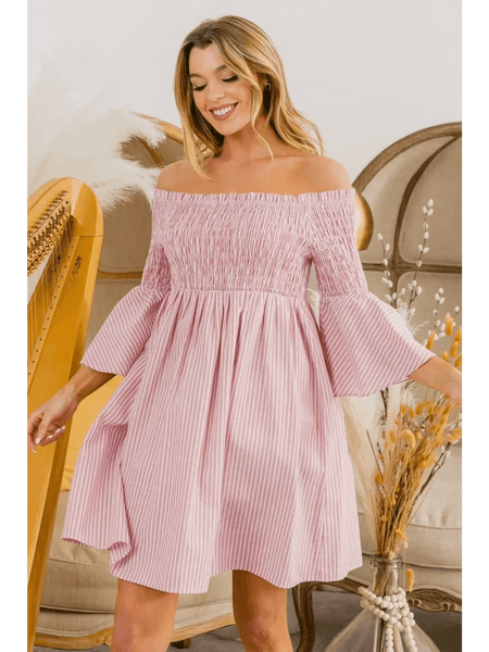 Blushing Off-Shoulder Mini Dress - Beach Babes Beachwear - Fort Lauderdale