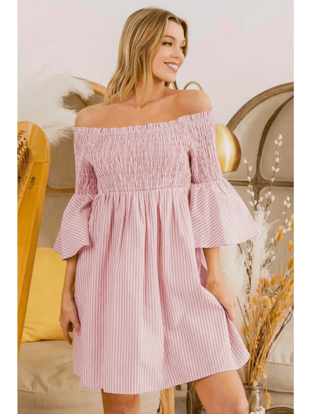 Blushing Off-Shoulder Mini Dress - Beach Babes Beachwear - Fort Lauderdale