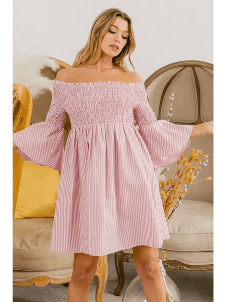 Blushing Off-Shoulder Mini Dress - Beach Babes Beachwear - Fort Lauderdale