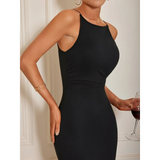 Babe Beachwear black bodycon dress for women sleeveless mini dress with fitted silhouette
