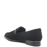 Rag Company black genuine leather loafers with sleek low heel and minimalist design
