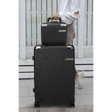 Babe Beachwaer black Hard Case 2 Piece Carry On Luggage set with textured finish and silver accents