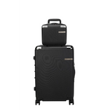 Babe Beachwaer Hard Case 2 Piece Carry On Luggage set in black with textured surface and top handle