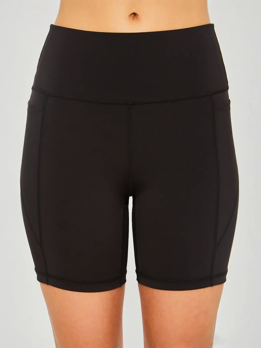 Trendsi black high waist summer shorts activewear with comfortable fit for workouts