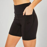 Trendsi black high waist summer shorts with side pockets for active wear