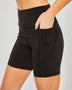 Trendsi black high waist summer shorts with side pockets for active wear