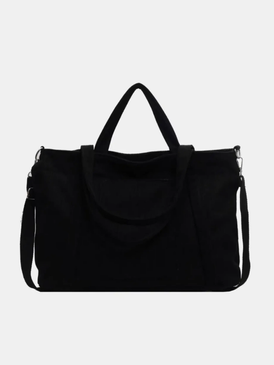 Lightweight ladies duffle bag in black from Babe Beachwaer with multiple carrying handles