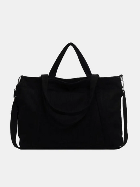 Lightweight ladies duffle bag in black from Babe Beachwaer with multiple carrying handles