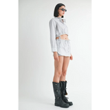 Affordably Stylish Blue & White Beach Shorts - Resort Wear 2025 - Beach Babes Beachwear - Fort Lauderdale