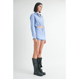 Affordably Stylish Blue & White Beach Shorts - Resort Wear 2025 - Beach Babes Beachwear - Fort Lauderdale