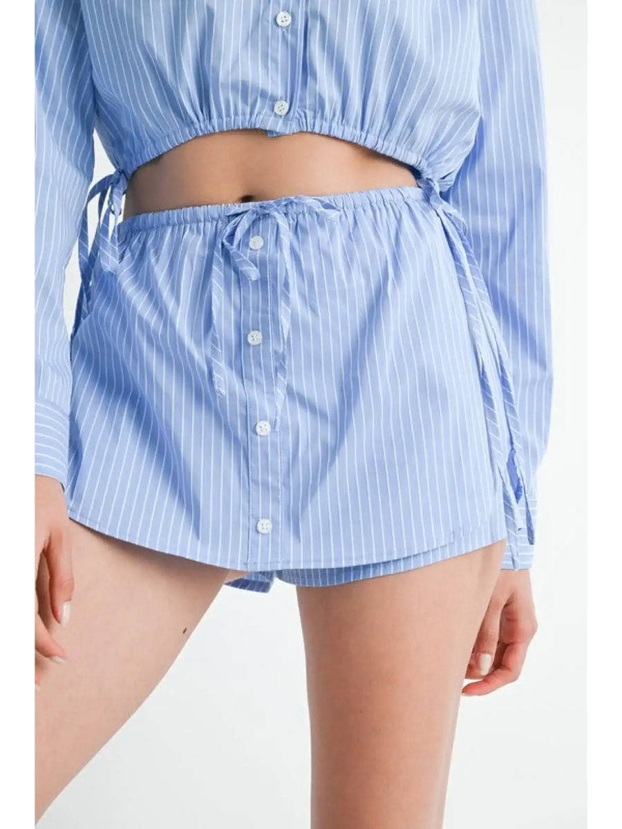 Affordably Stylish Blue & White Beach Shorts - Resort Wear 2025 - Beach Babes Beachwear - Fort Lauderdale