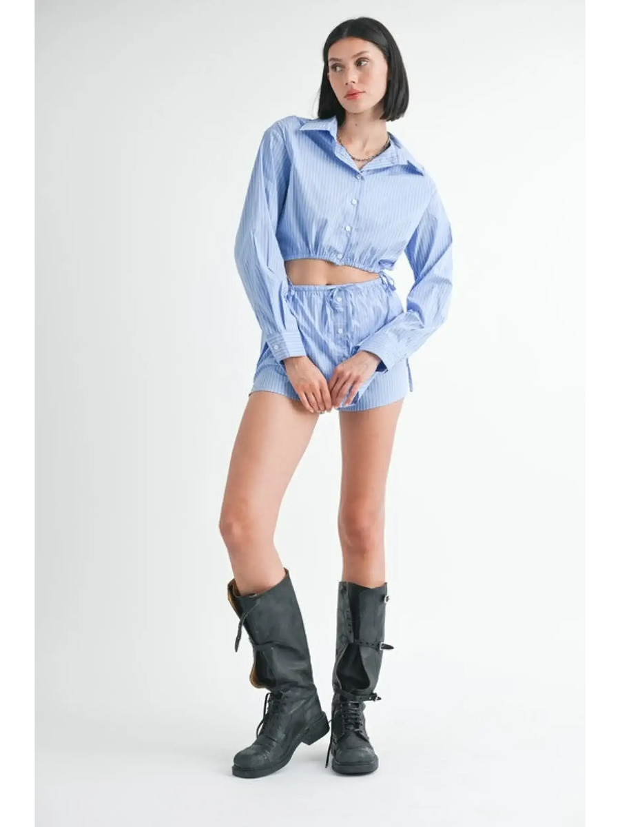 Affordably Stylish Blue & White Beach Shorts - Resort Wear 2025 - Beach Babes Beachwear - Fort Lauderdale