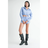 Affordably Stylish Blue & White Beach Shorts - Resort Wear 2025 - Beach Babes Beachwear - Fort Lauderdale