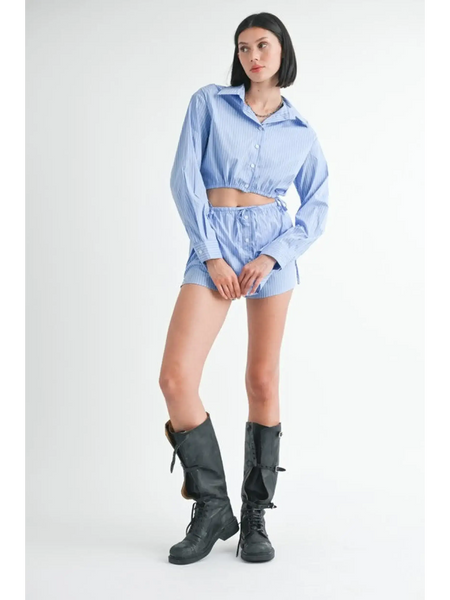 Affordably Stylish Blue & White Beach Shorts - Resort Wear 2025 - Beach Babes Beachwear - Fort Lauderdale
