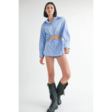 Affordably Stylish Blue & White Beach Shorts - Resort Wear 2025 - Beach Babes Beachwear - Fort Lauderdale