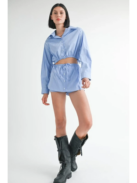 Affordably Stylish Blue & White Beach Shorts - Resort Wear 2025 - Beach Babes Beachwear - Fort Lauderdale