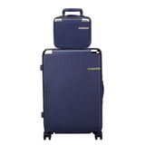Babe Beachwear navy blue Hard Case 2 Piece Carry On Luggage with textured surface and wheels