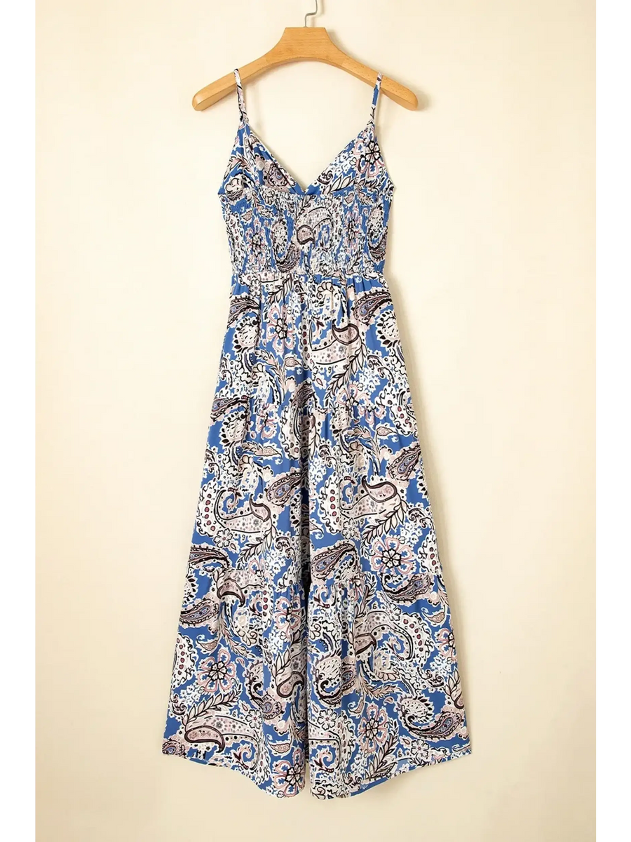 Lets Do Brunch Hun- Blue Paisley Maxi Dress - Beach Babes Beachwear - Fort Lauderdale