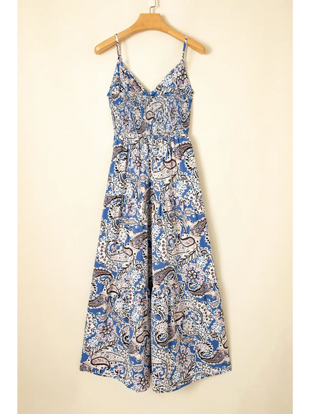 Lets Do Brunch Hun- Blue Paisley Maxi Dress - Beach Babes Beachwear - Fort Lauderdale