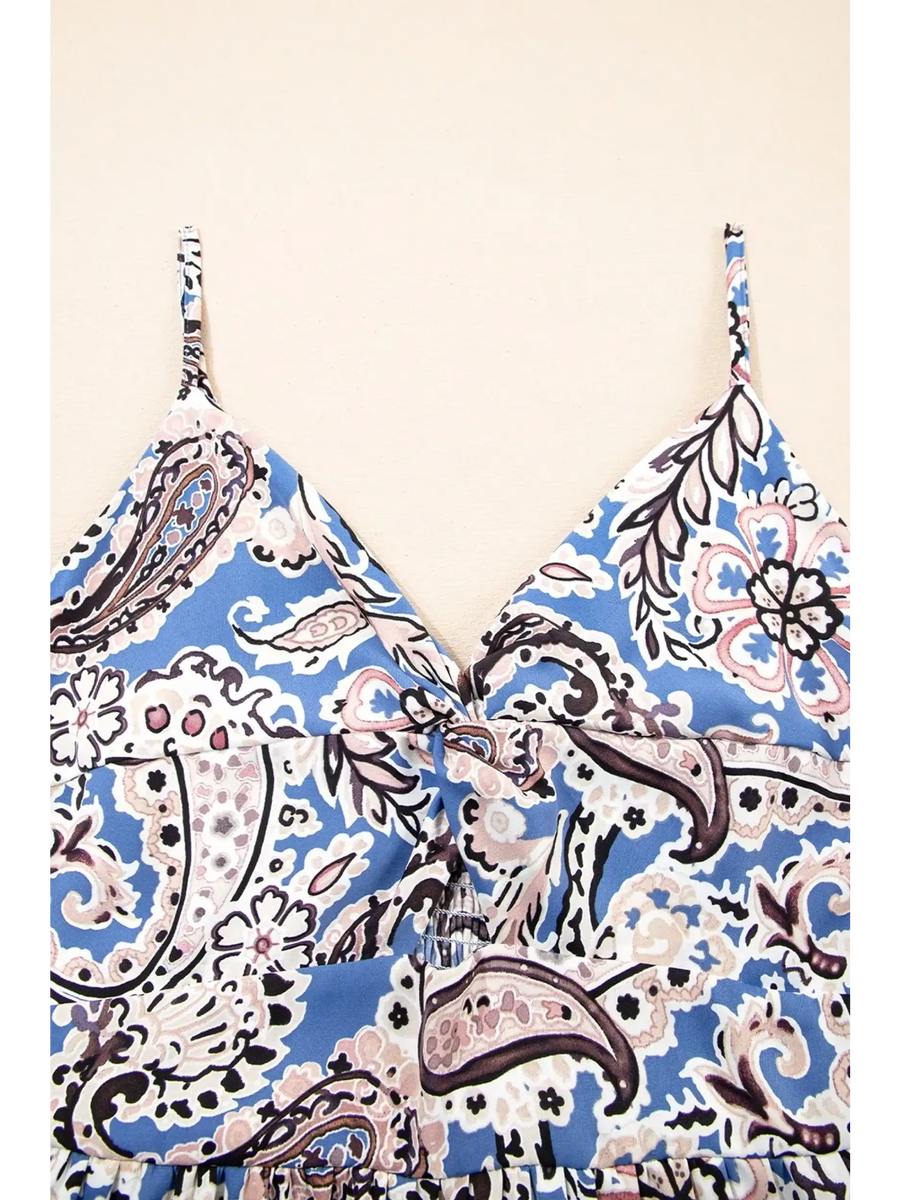 Lets Do Brunch Hun- Blue Paisley Maxi Dress - Beach Babes Beachwear - Fort Lauderdale